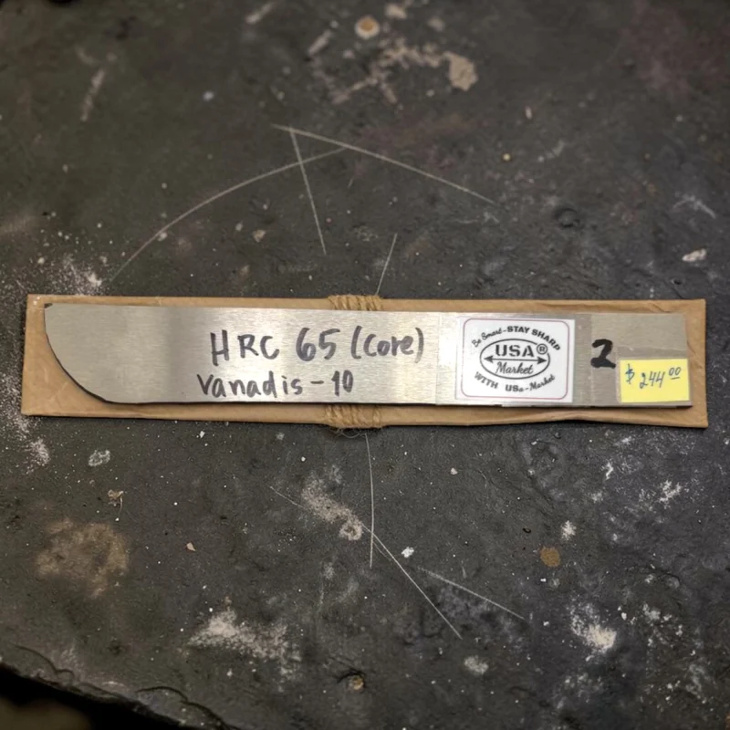 2.1 California San Mai Steel #2 – Hand-Forged Vanadis 10 Core | 64 Layer Stainless Damascus Knife Blank
