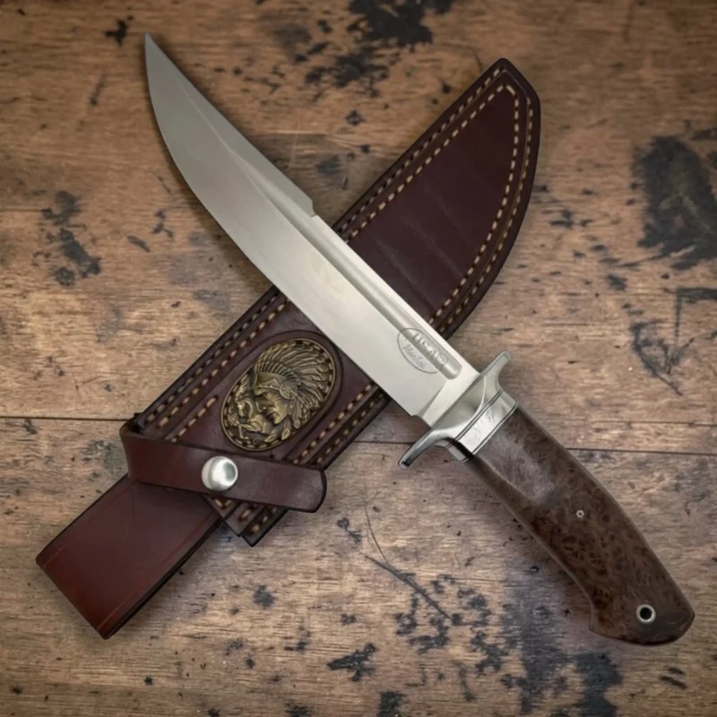Handmade-Bowie-Knive-1-img1 CPM® REX121 – Andrew Blacksmith San Mai Damascus EDC Folding Knife | Premium Handmade Everyday Carry Knife