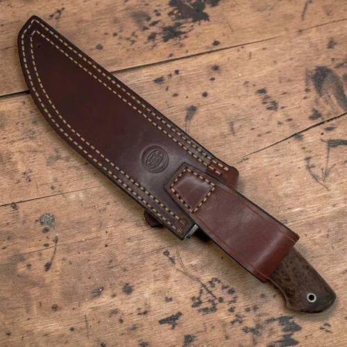 Handmade-Bowie-Knive-1-img4 Dedyukhin Handmade Bowie Knife M398 Custom №1 – Full Tang Fixed Blade, Stabilized Wood Handle & Leather Sheath, USA-Market®