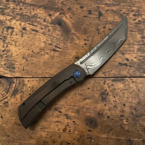 Seraphim-Knives-img2 Seraphim Knives Yakuza Custom Folding Knife – Laminated Blade, Titanium & Mammoth Tusk Inlay