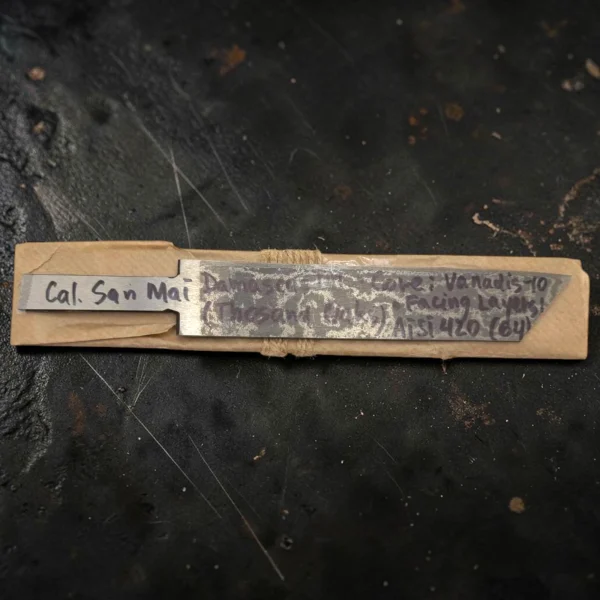 4.2 California San Mai Steel #4 – Hand-Forged Vanadis 10 Core | 64 Layer Stainless Damascus Knife Blank