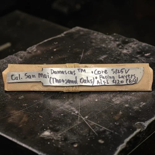 9.2 California San Mai Steel #9 – Hand-Forged Vanadis 10 Core | 64 Layer Stainless Damascus Knife Blank
